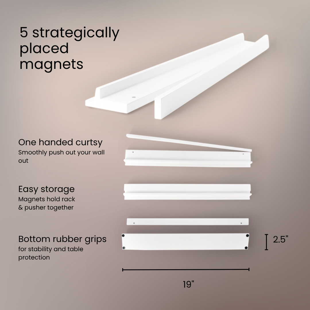 Wooden Rack and Pusher 19" Long - Set of 4