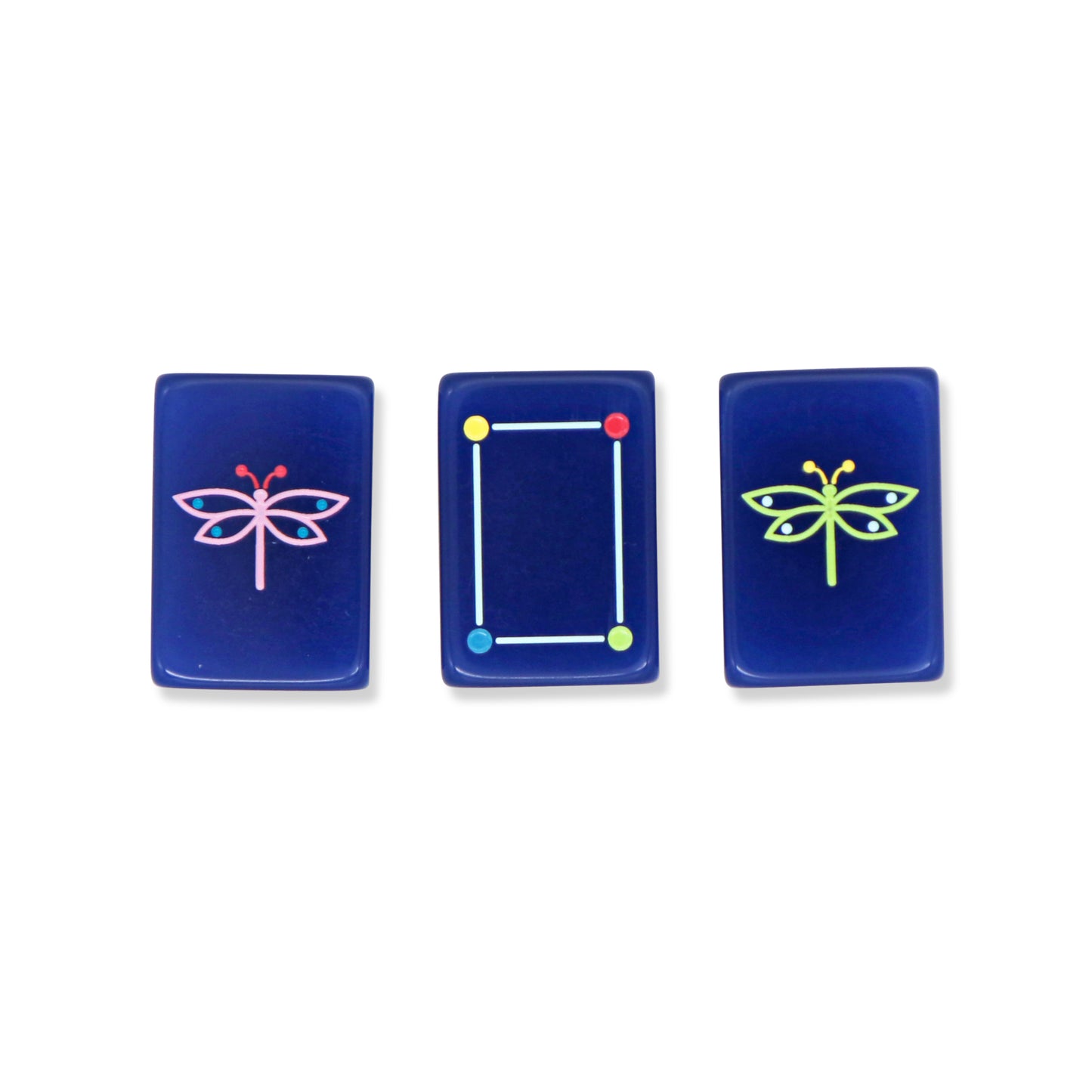 Navy Architectural Mahjong Tile Set