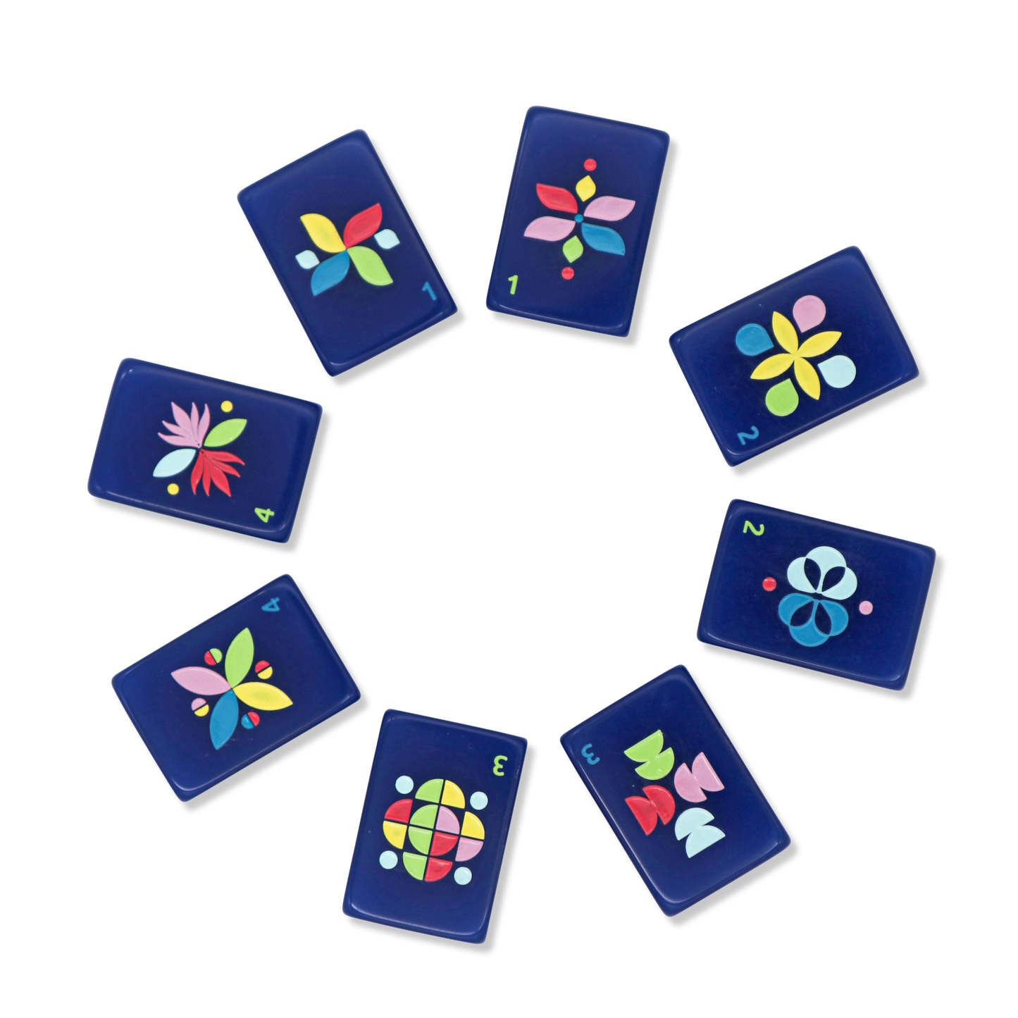 Navy Architectural Mahjong Tile Set