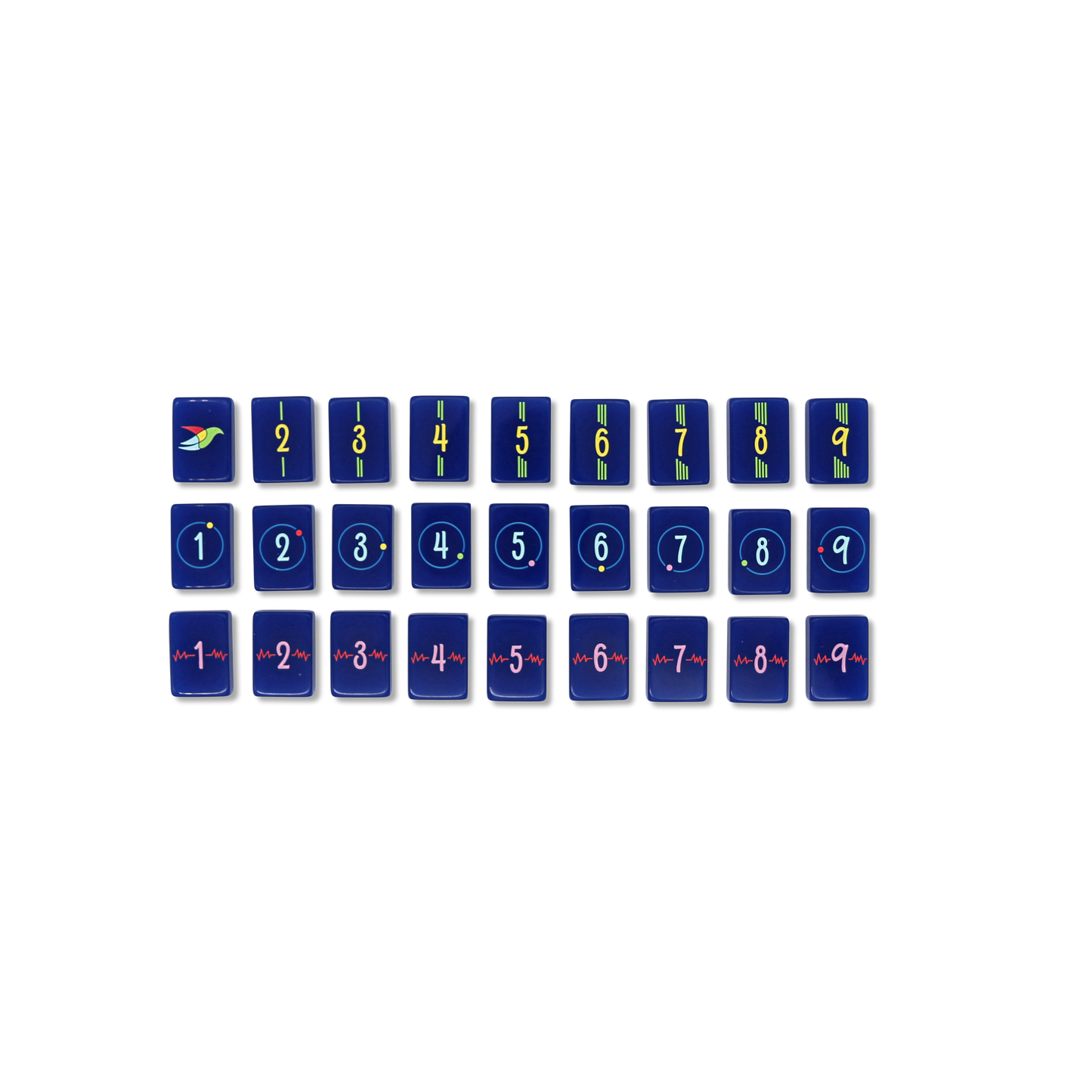 Navy Architectural Mahjong Tile Set
