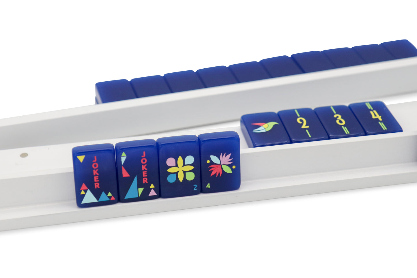 Navy Architectural Mahjong Tile Set