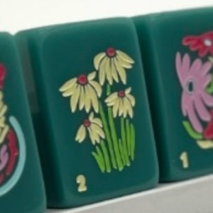 Free Spirit Teal Mahjong Tile Set