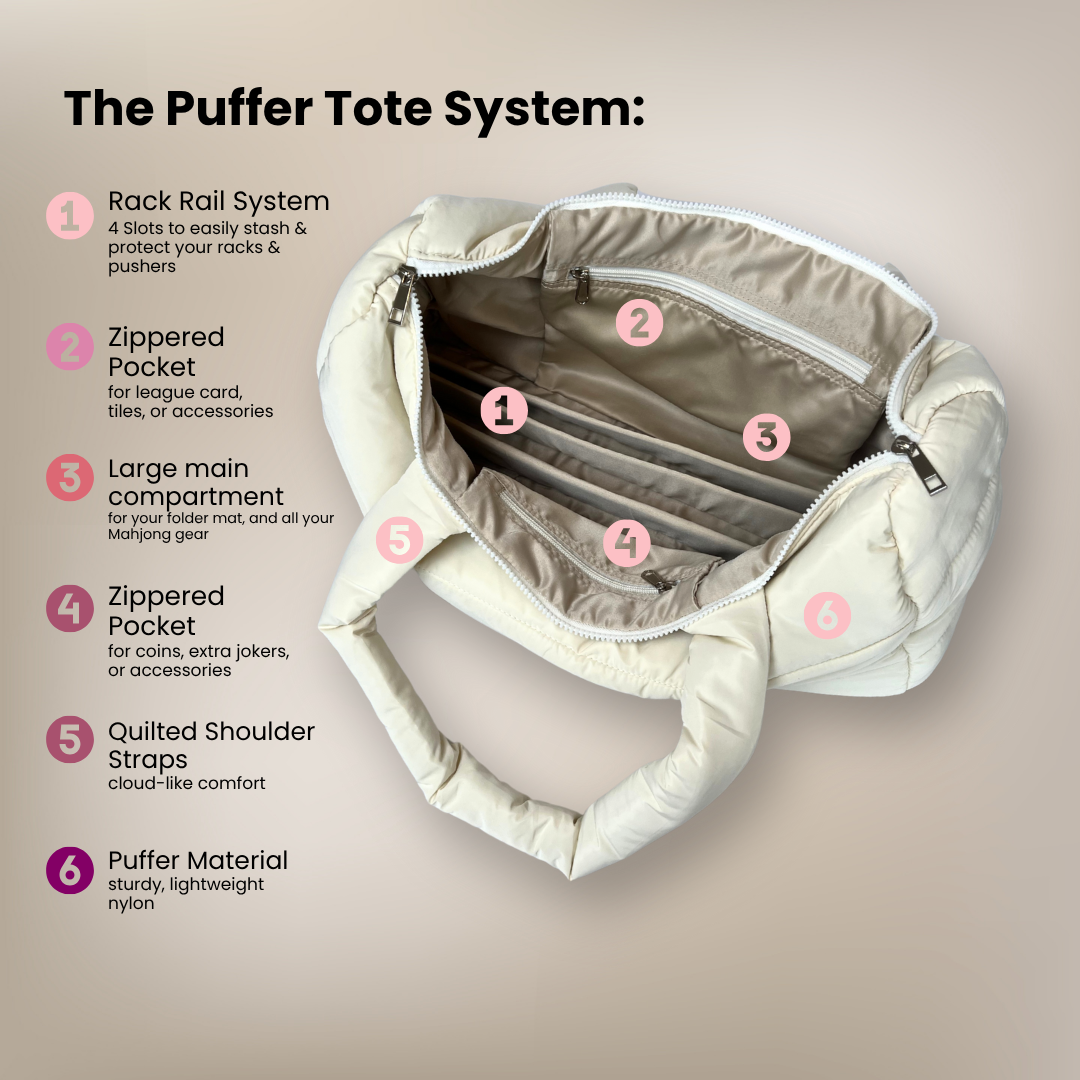 Puffer Tote for Mahjong Racks and More