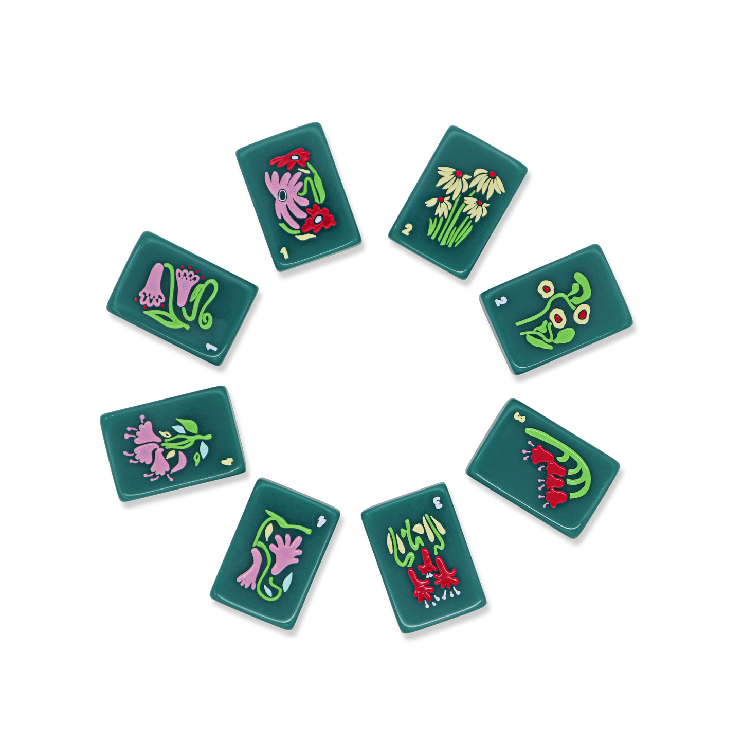 Free Spirit Teal Mahjong Tile Set