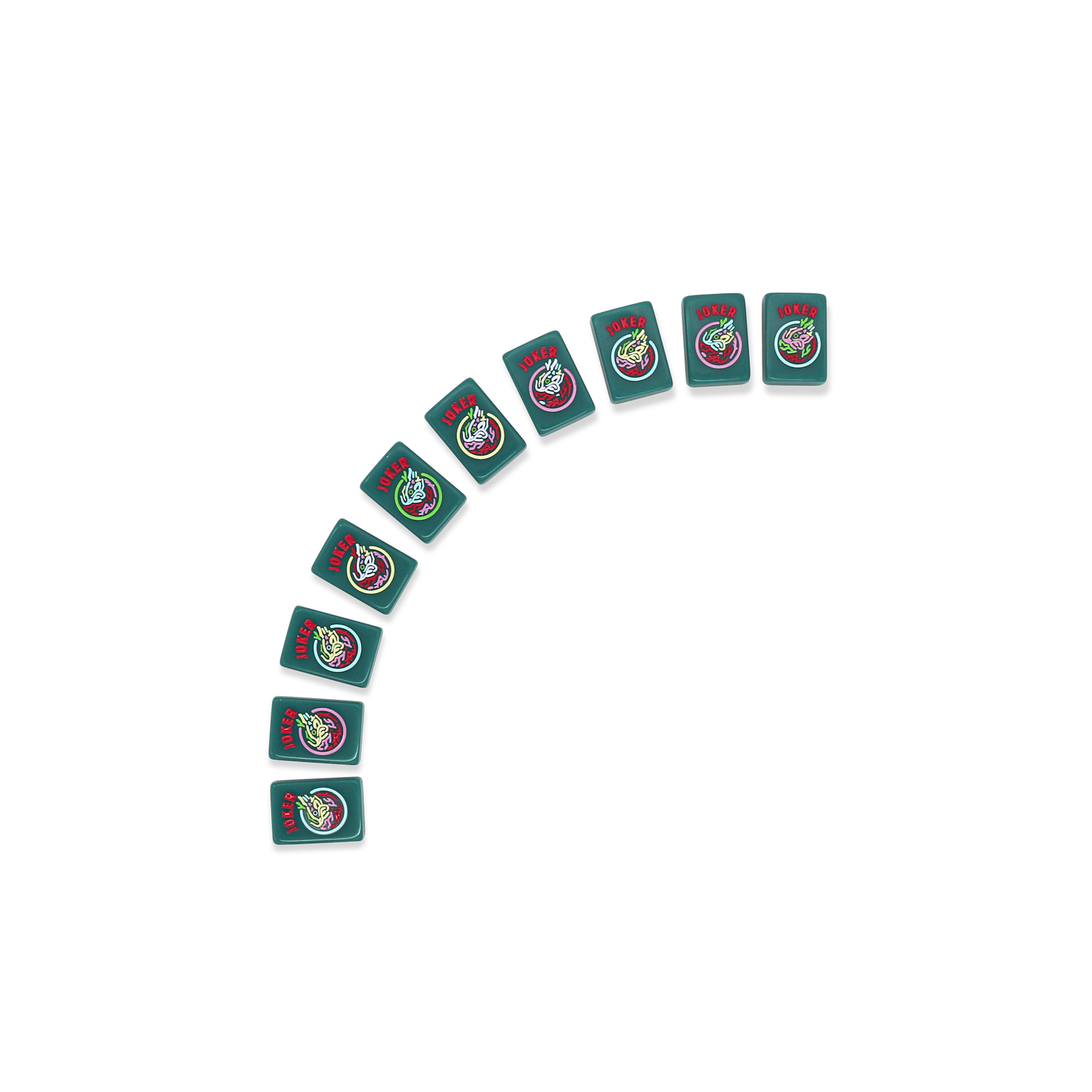 Free Spirit Teal Mahjong Tile Set
