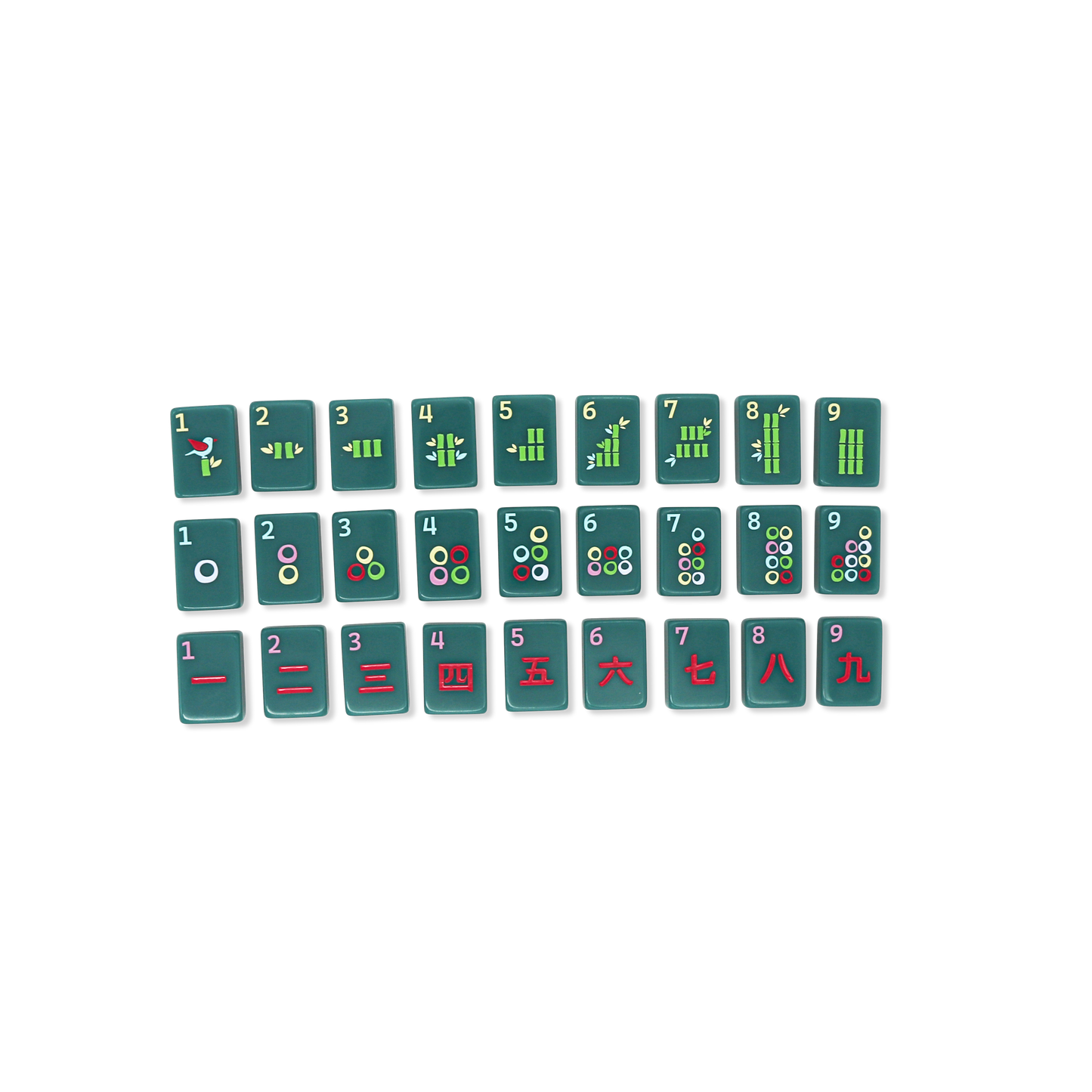 Free Spirit Teal Mahjong Tile Set