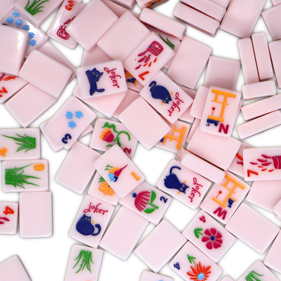 Cat Lady Rose Mahjong Tile Set