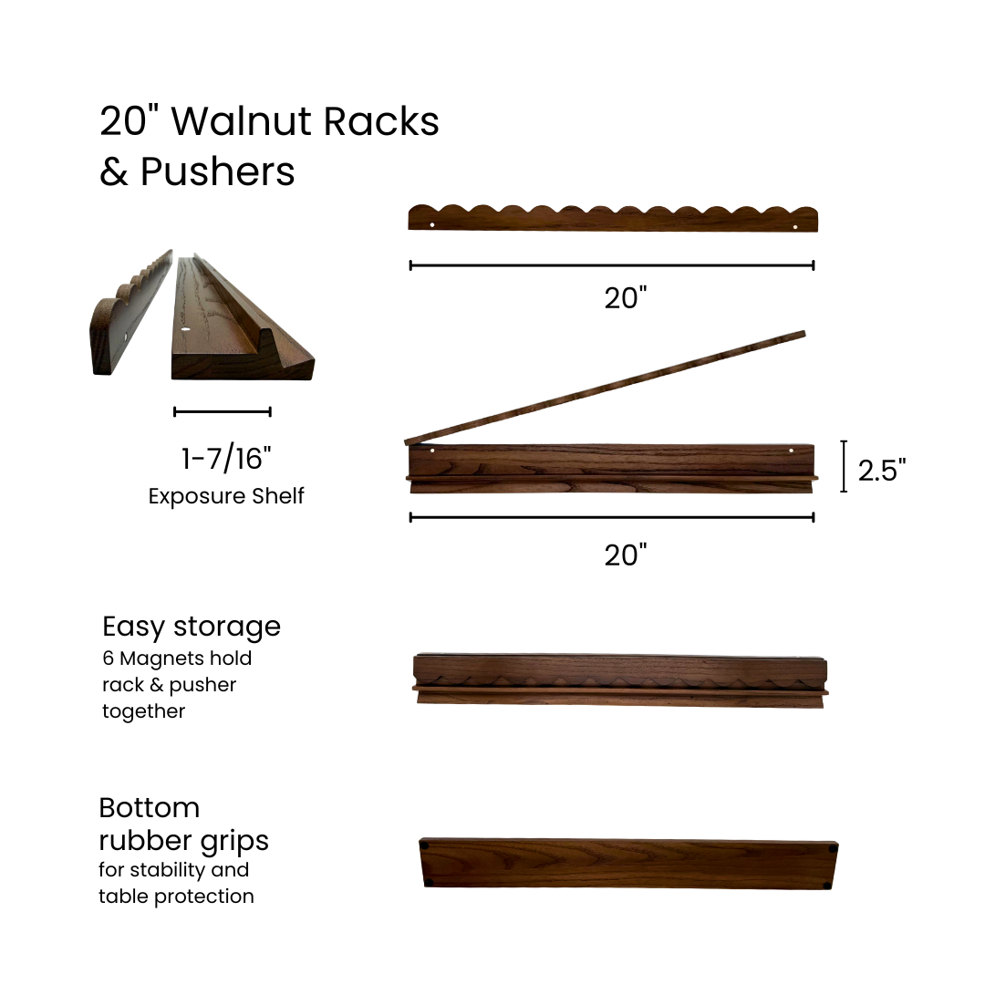 Walnut Racks & Pushers - 20" Long