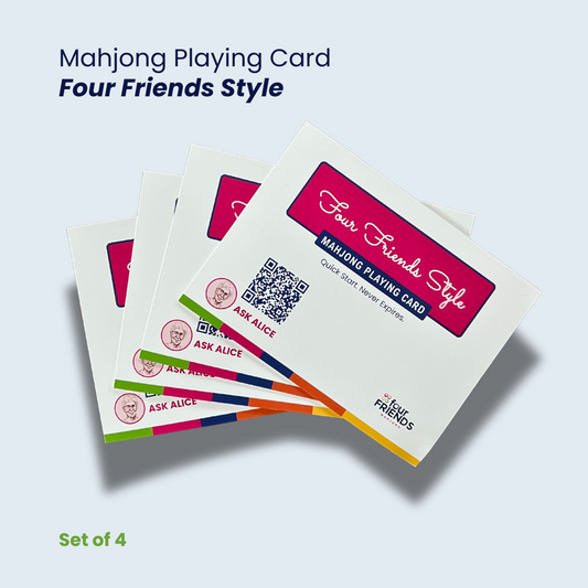 Mahjong playing cards Four Friends style set of 4