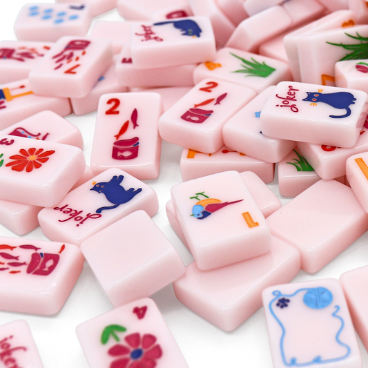 Cat Lady Rose Mahjong Tile Set